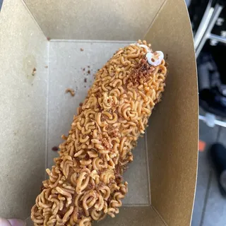 Crispy Ramen Half & Half Hot Dog