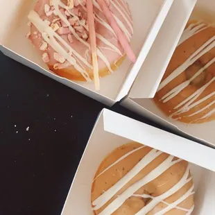 Strawberry Pocky donuts and Earl grey donuts!