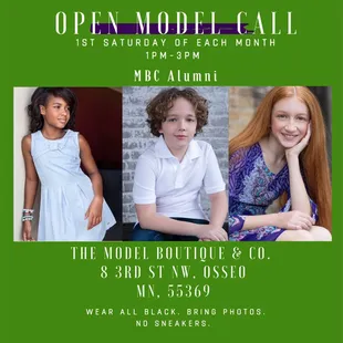OPEN MODEL CALL for KIDS this Saturday MAY 4, 2019 from 1-3pm #kidmodelserch #kidscasting