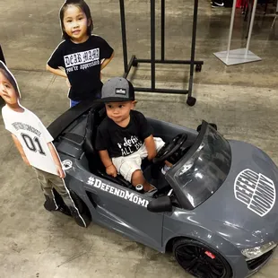 Defend Mommy had this cool little car kids could sit in!  My son loved it