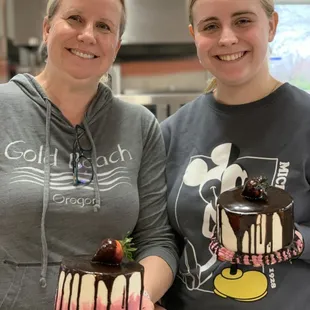 Smiles and chocolate drips!