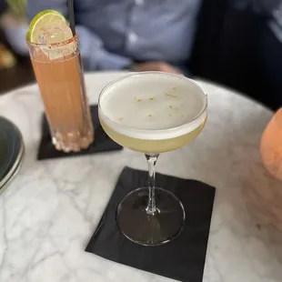 Cocktails: fall into kochi (front) and naked and afraid (back)