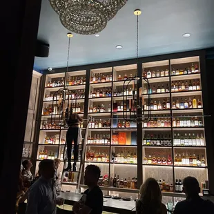 Whiskey and bourbon selection.