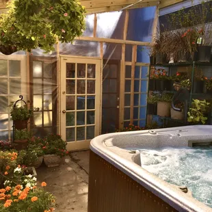 "Hot tub in the hot house".