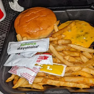 Burger and fries