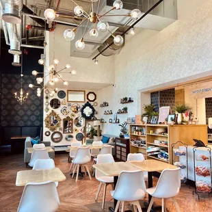 the dining area of a cafe