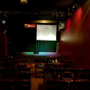 We also have a video projector and 84" screen for onstage presentations