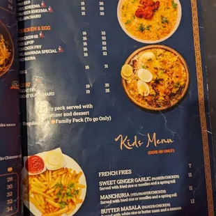 menu, pasta