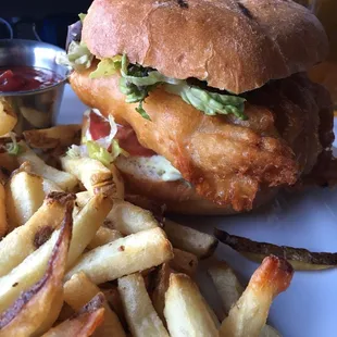 Fish sandwich (had to cut it up)