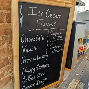 Ice cream flavors offered here