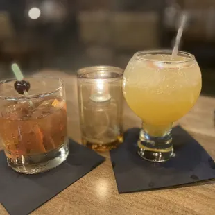 Old Fashioned and Passion Fruit Margarita