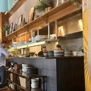 The interior (kitchen)