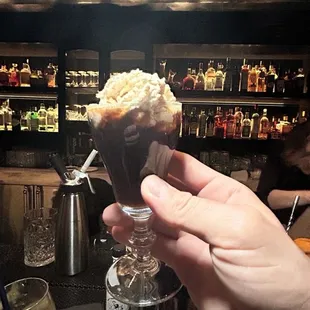 Hercules - Irish Whiskey, Coffee Liqueur, Cold Brew, Chai Spices, Honey, Averna Foam 17.