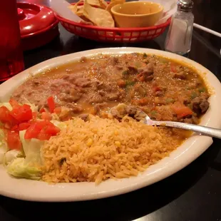 He said it was spicy, he wasn't lying. Delicious Bistek Ranchero.