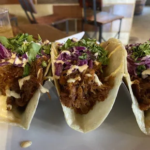 Pulled pork tacos.