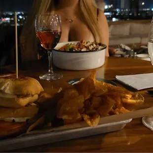 Caprese Sandwhich and Cobb Salad- food was great.. The wine unmemorable