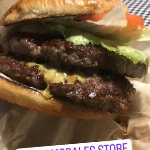 Double meat cheeseburger. One pound.