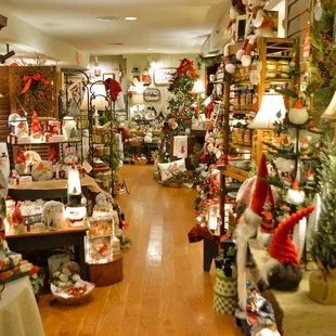 a store with christmas decorations