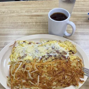 Bacon and Sausage omelette