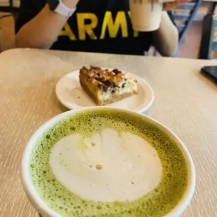 Matcha latte and magic bar