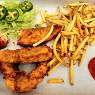 Salmon fisn and chips