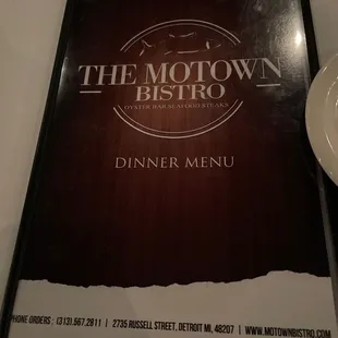 Menu cover