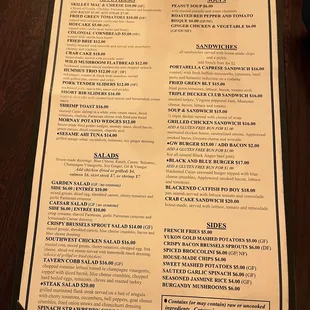 New menu
