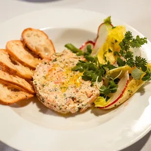 a plate of food with bread