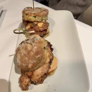 Crispy Buttermilk Chicken Biscuits