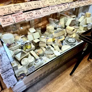 a display of cheese