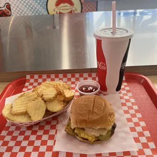 Smash burger single patty combo