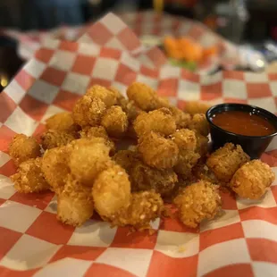 Tater tots (with buffalo sauce)