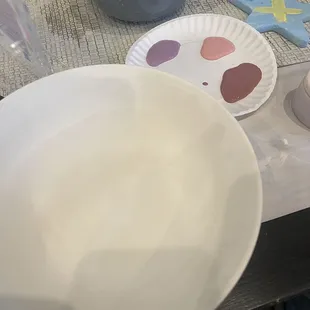 Blank canvas and paint