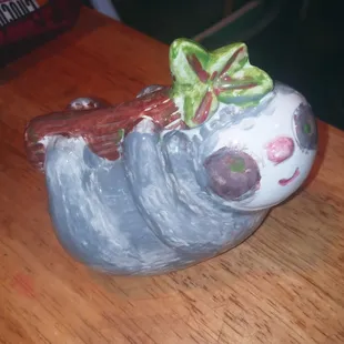 My son picked this sloth bank. He was so unsure of his color choices but I think he did suburb!!