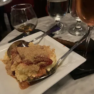 strawberry cheesecake &amp; a glass of Pappy Van Winkle