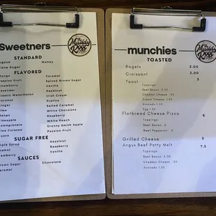 Flavor menu