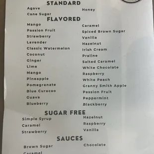 menu