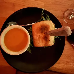 Sandwich and Curry soup