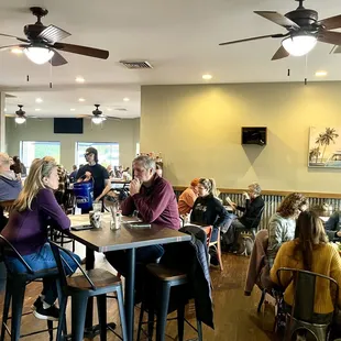 people sitting at tables