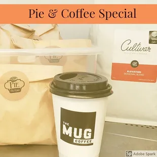 a cup of coffee and a bag of coffee