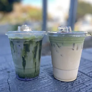 Blueberry Matcha &amp; Matcha Cream Foam Latte