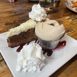 Carrot cake with salted caramel ice cream 2/10/23