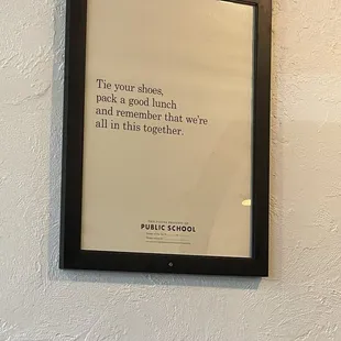 Restaurant decor-Great quote