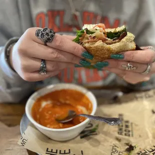 Tomato soup and killer sandwich.