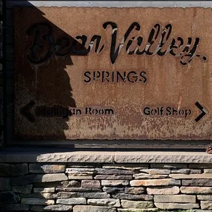 a sign for the barn valley springs