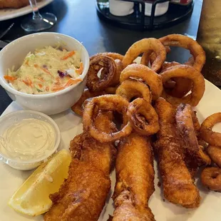 Fish and onion rings ... delicious!