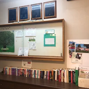 Surprised to see a book exchange in the bathroom area