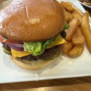 Backyard Burger with Fries