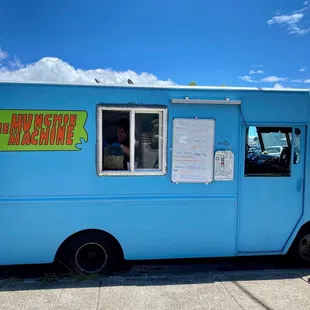 a blue food truck