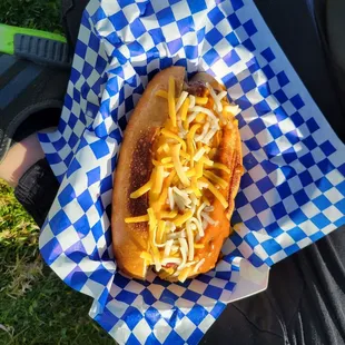 Chili cheese dog